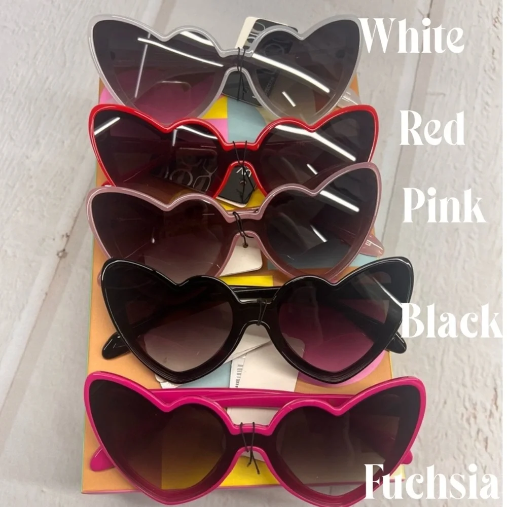 Trendy Heart Shaped Sunglasses – Multiple Colors Available‎ ❤️